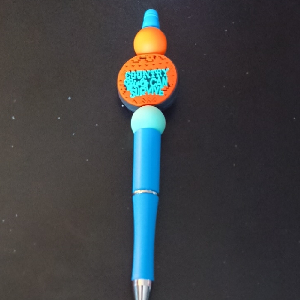 Vibrant Blue and Orange Pen